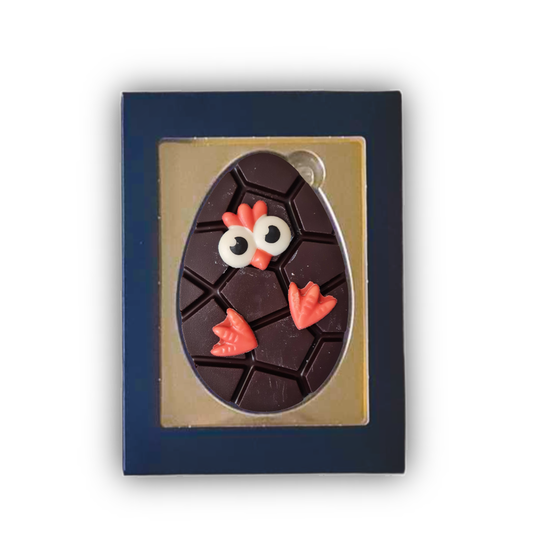 Chocolade Paas ei met kuikentje decoratie - relatiegeschenk - Tasty present