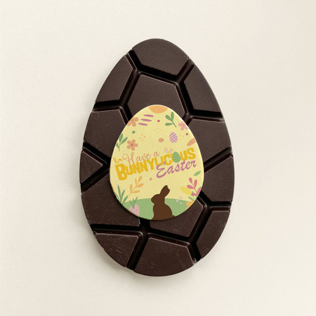 Schokoladen-Osterei mit Ostermotiv | weiß | Geschenkbox | 95 g