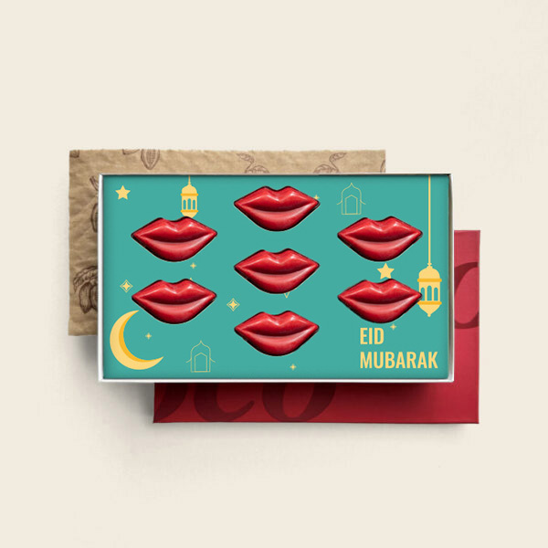 Eid Mubarak Chocolade lippen bonbons - Halal geschenk - Suikerfeest. Taasty Present - gepersonaliseerde chololade en zoetwaren