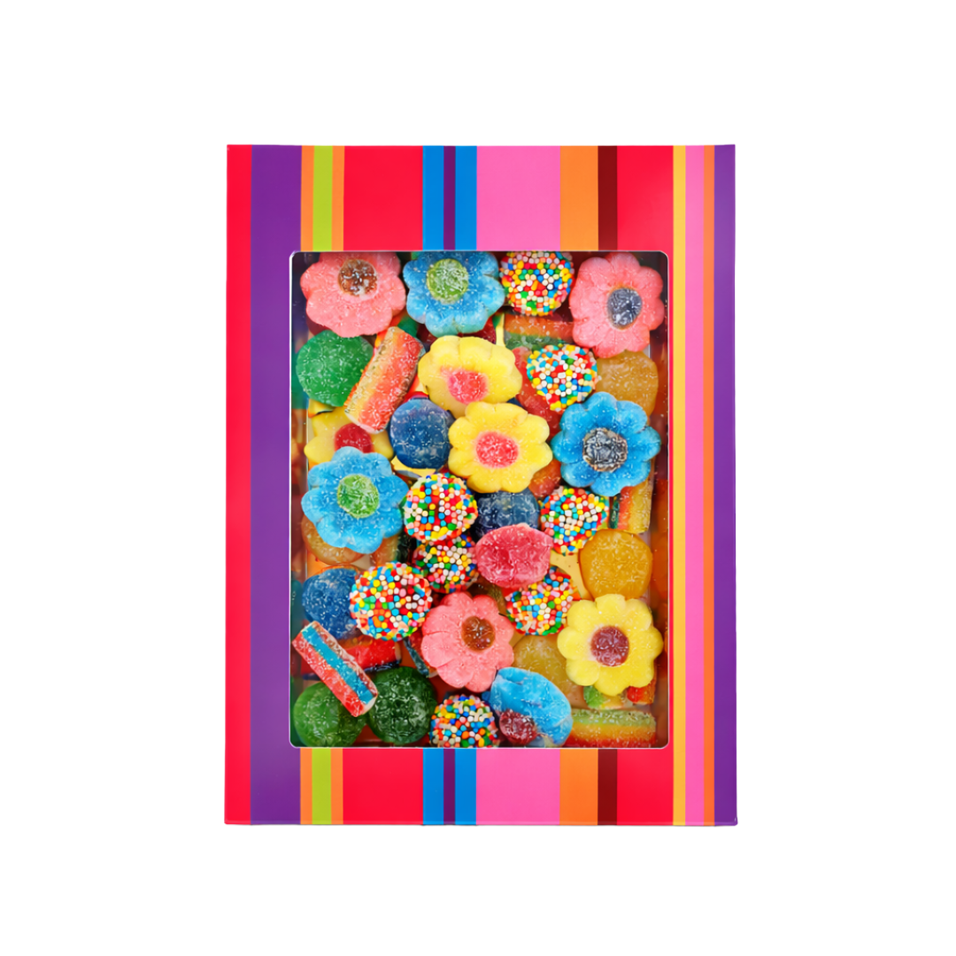 100% HALAL snoepdoosje met gemend HALAL snoep geschikt voor Suikerfeest geschenk. Tasty Present - Gepersonaliseerde chololade en zoetwaren