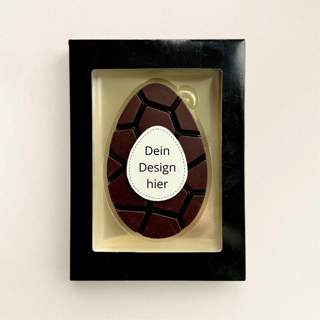Schokoladen-Osterei, dunkel mit Logo