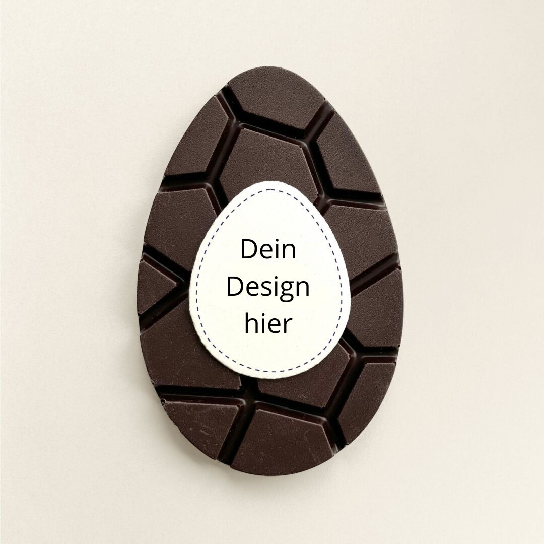 Schokoladen-Osterei, dunkel mit Logo