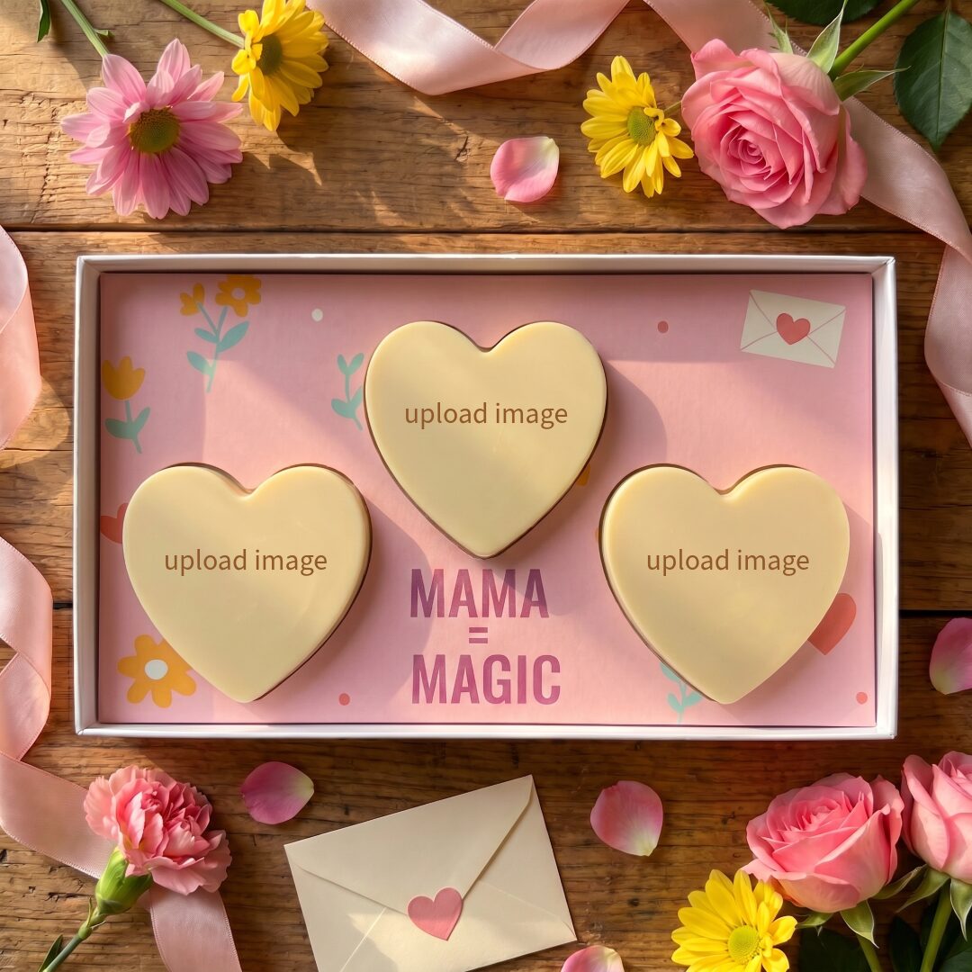 Chocolade Harten Bedrukken - Moederdag, geschenk - Tasty Present - Gepersonaliseerde chocoladce