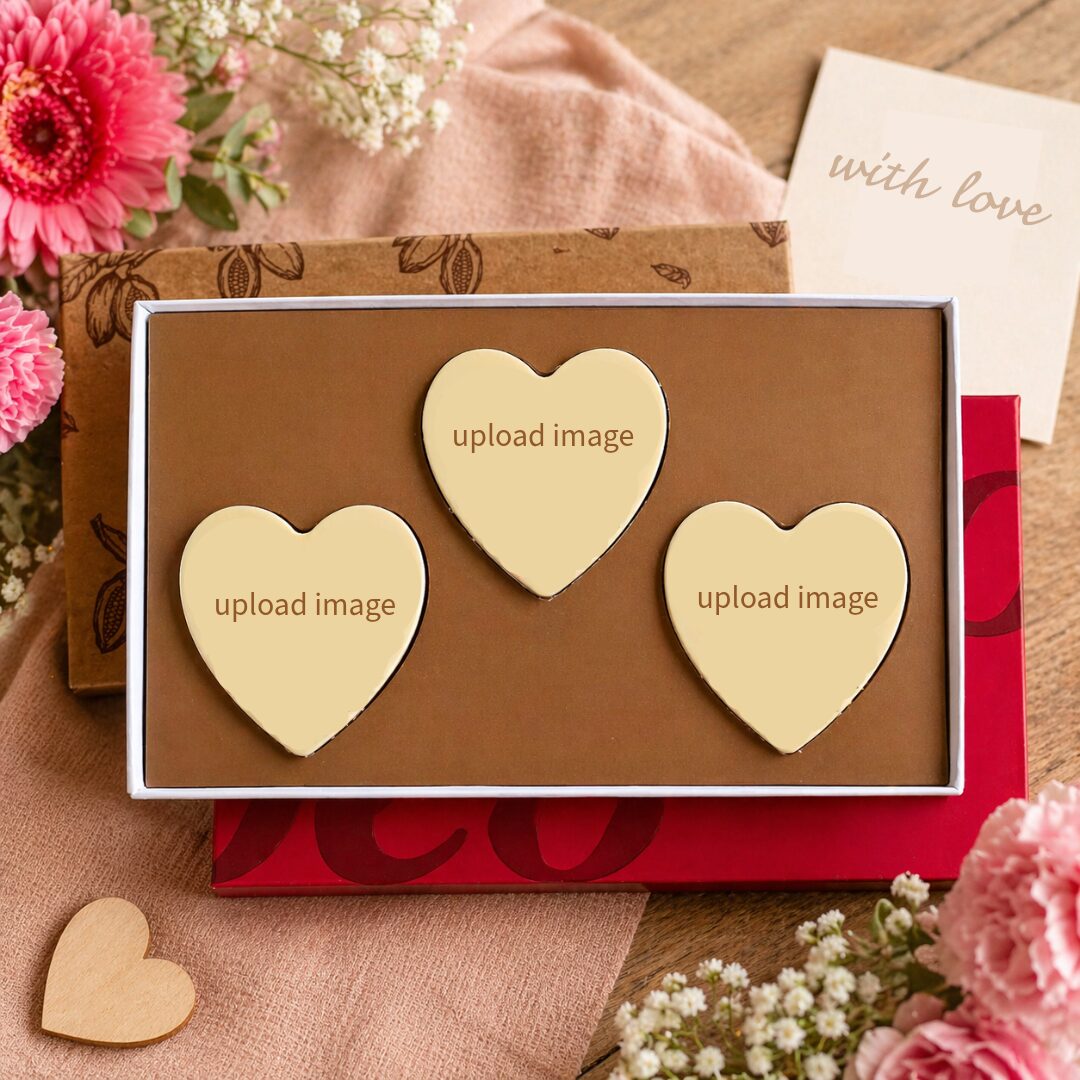 Chocolade Harten Bedrukken - Moederdag, Liefde, Geboorte, Huwelijk geschenk - Tasty Present - Gepersonaliseerde chocoladce
