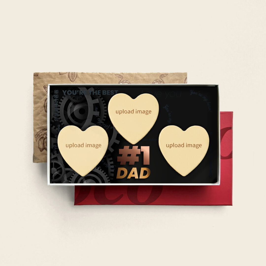 chocolade harten bedrukken voor vaderdag - number 1 dad