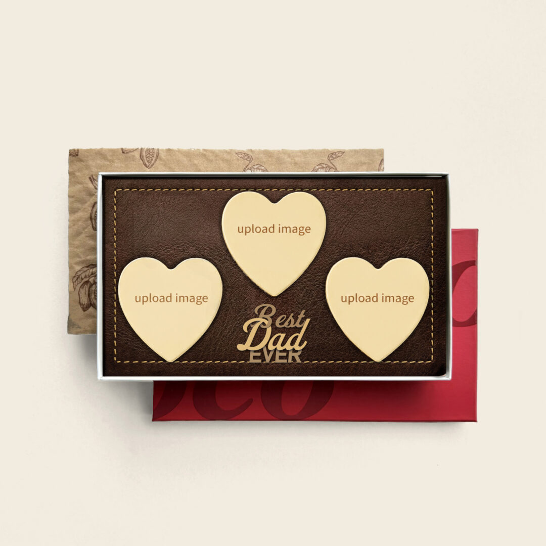 chocolade harten bedrukken voor vaderdag - best dad ever