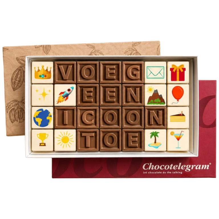 Chocolade chocotelegram eigen ontwerp